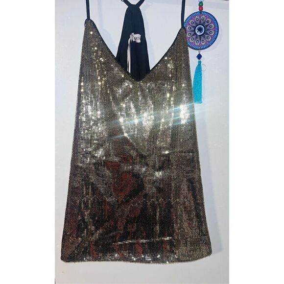 Grace Karin  Gold Glittery sequin clubbing strap size Medium BNWT - Picture 1 of 11